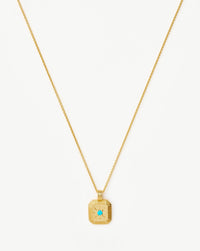 Star Ridge Birthstone Pendant Necklace | 18ct Gold Vermeil/Dyed Turquoise Magnesite Necklaces Missoma 