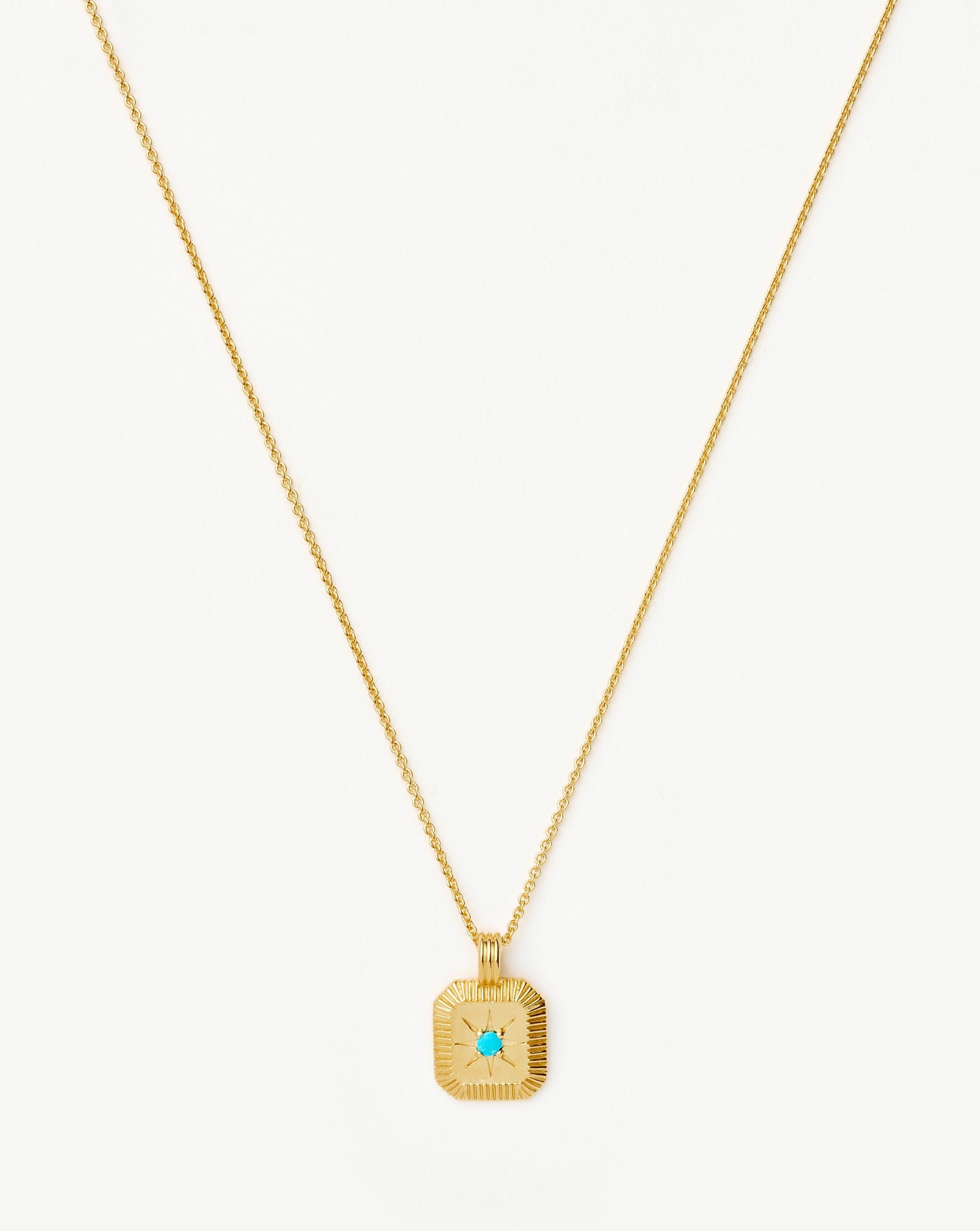 Star Ridge Birthstone Pendant Necklace | 18ct Gold Vermeil/Dyed Turquoise Magnesite Necklaces Missoma 