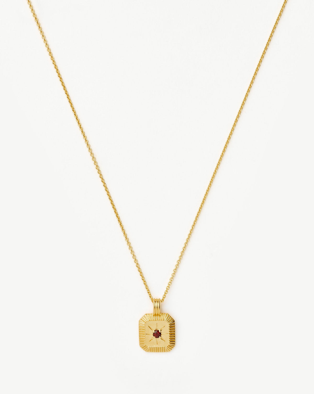 January Birthstone Pendant Necklace Gold Garnet