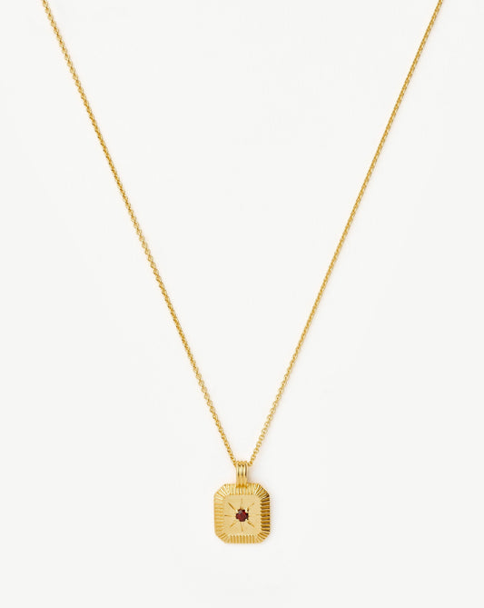 Star Ridge Birthstone Pendant Necklace | 18ct Gold Vermeil/Garnet Necklaces Missoma 