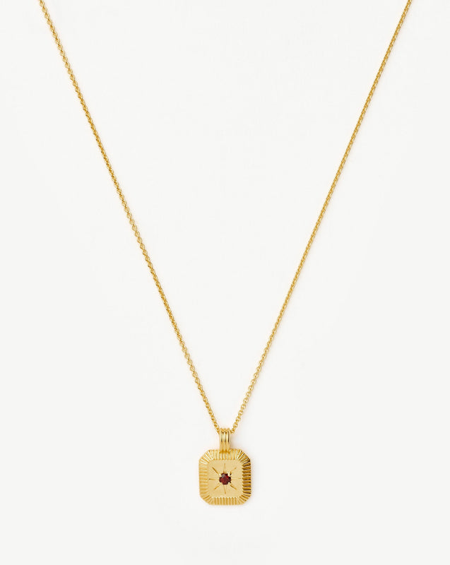 January Birthstone Pendant Necklace | Gold/Garnet