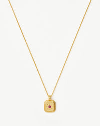 Star Ridge Birthstone Pendant Necklace | 18ct Gold Vermeil/Glass Filled Ruby Necklaces Missoma 
