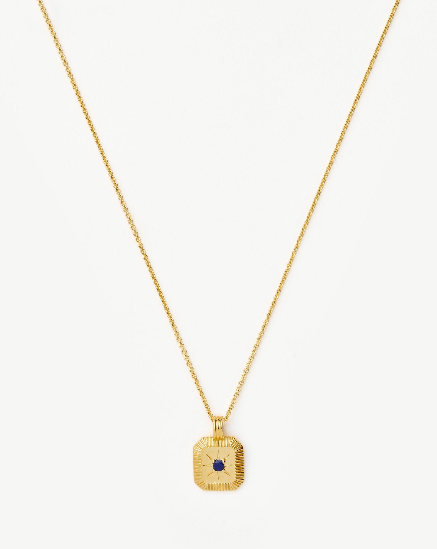 Star Ridge Birthstone Pendant Necklace | 18ct Gold Vermeil/Lapis Necklaces Missoma 