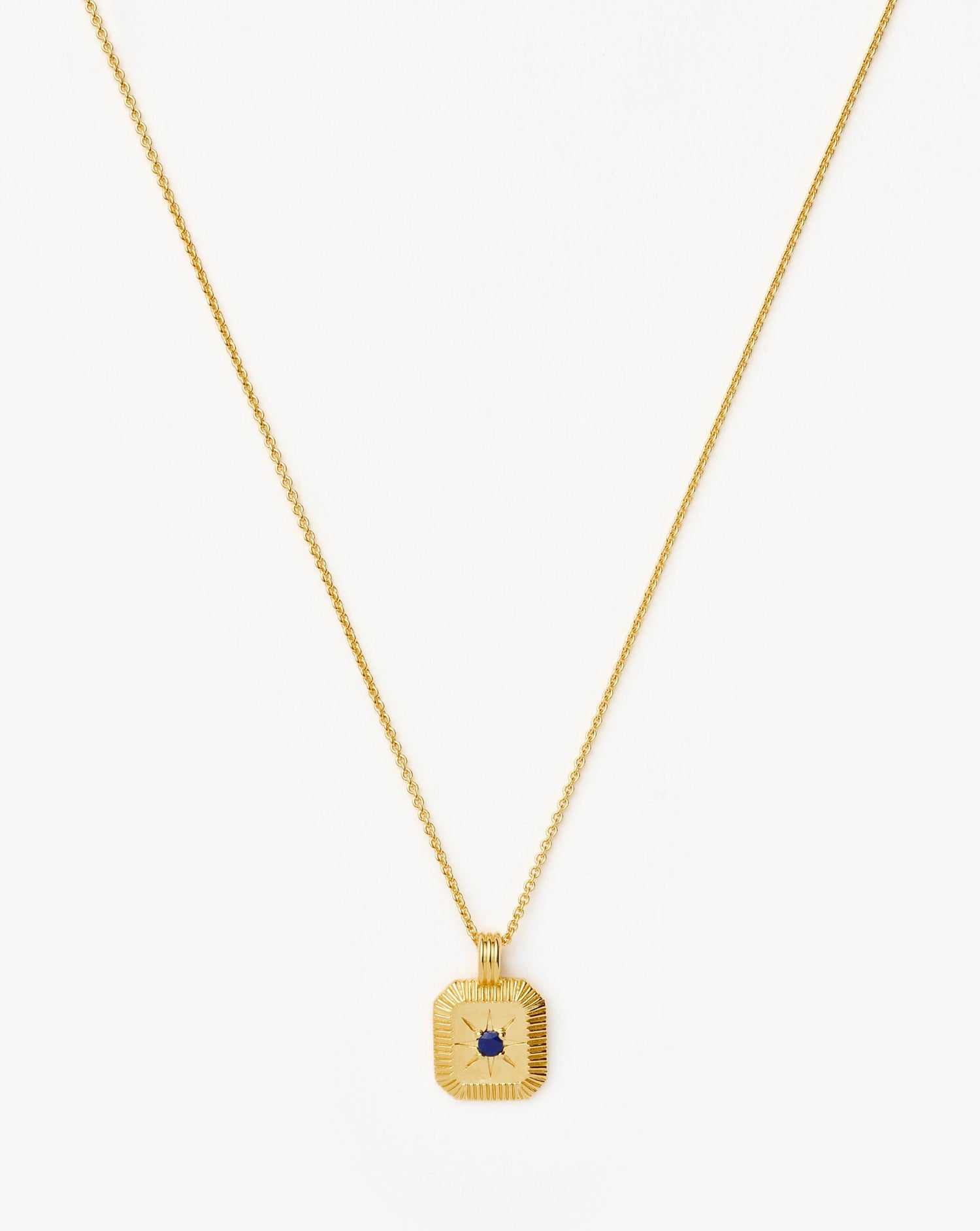 Star Ridge Birthstone Pendant Necklace | 18ct Gold Vermeil/Lapis Necklaces Missoma 