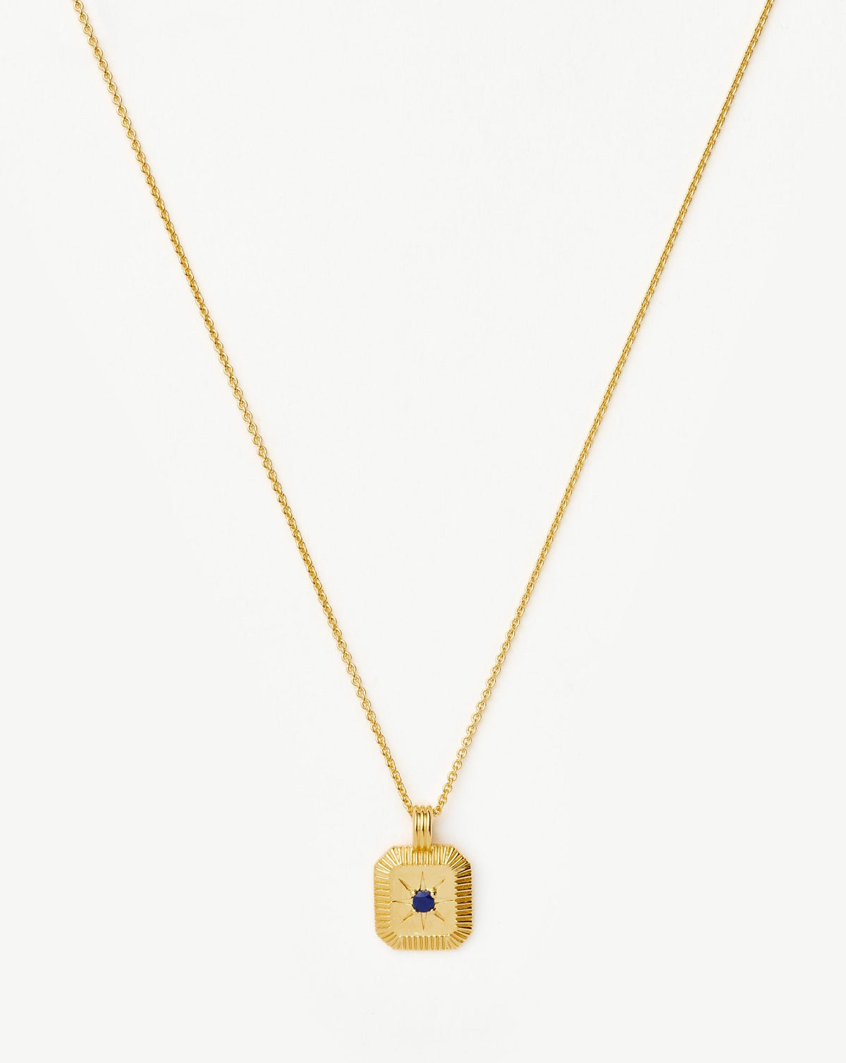 September Birthstone Pendant Necklace 18ct Vermeil Lapis