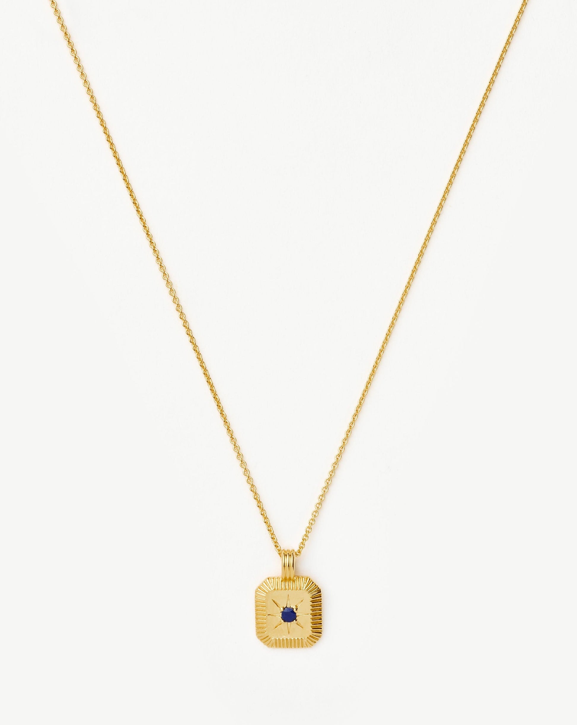 Star Ridge Birthstone Pendant Necklace | 18ct Gold Vermeil/Lapis Necklaces Missoma 