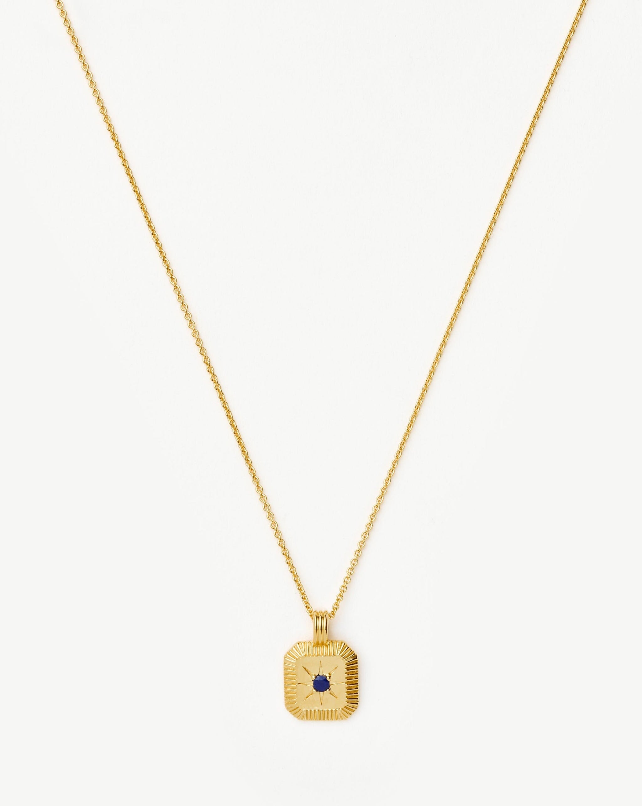 Star Ridge Birthstone Pendant Necklace | 18ct Gold Vermeil/Lapis Necklaces Missoma 