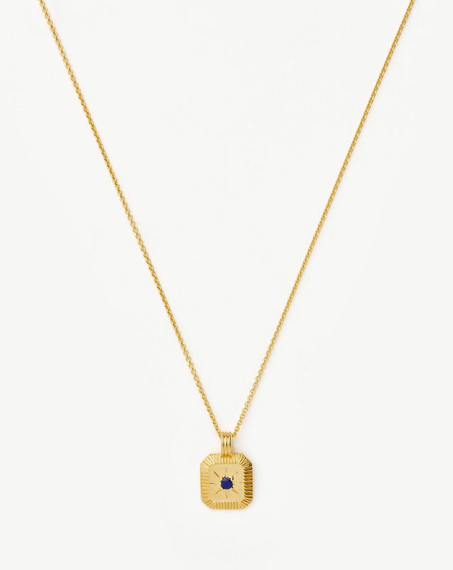 September Birthstone Pendant Necklace | 18ct Gold Vermeil/Lapis
