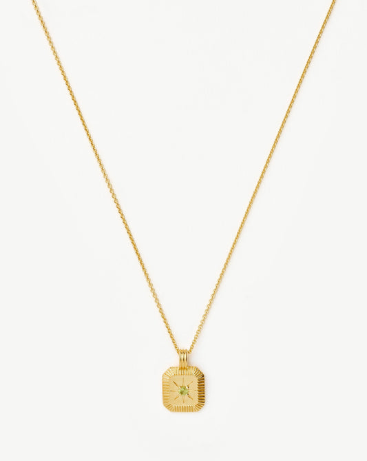 Star Ridge Birthstone Pendant Necklace | 18ct Gold Vermeil/Peridot Necklaces Missoma 