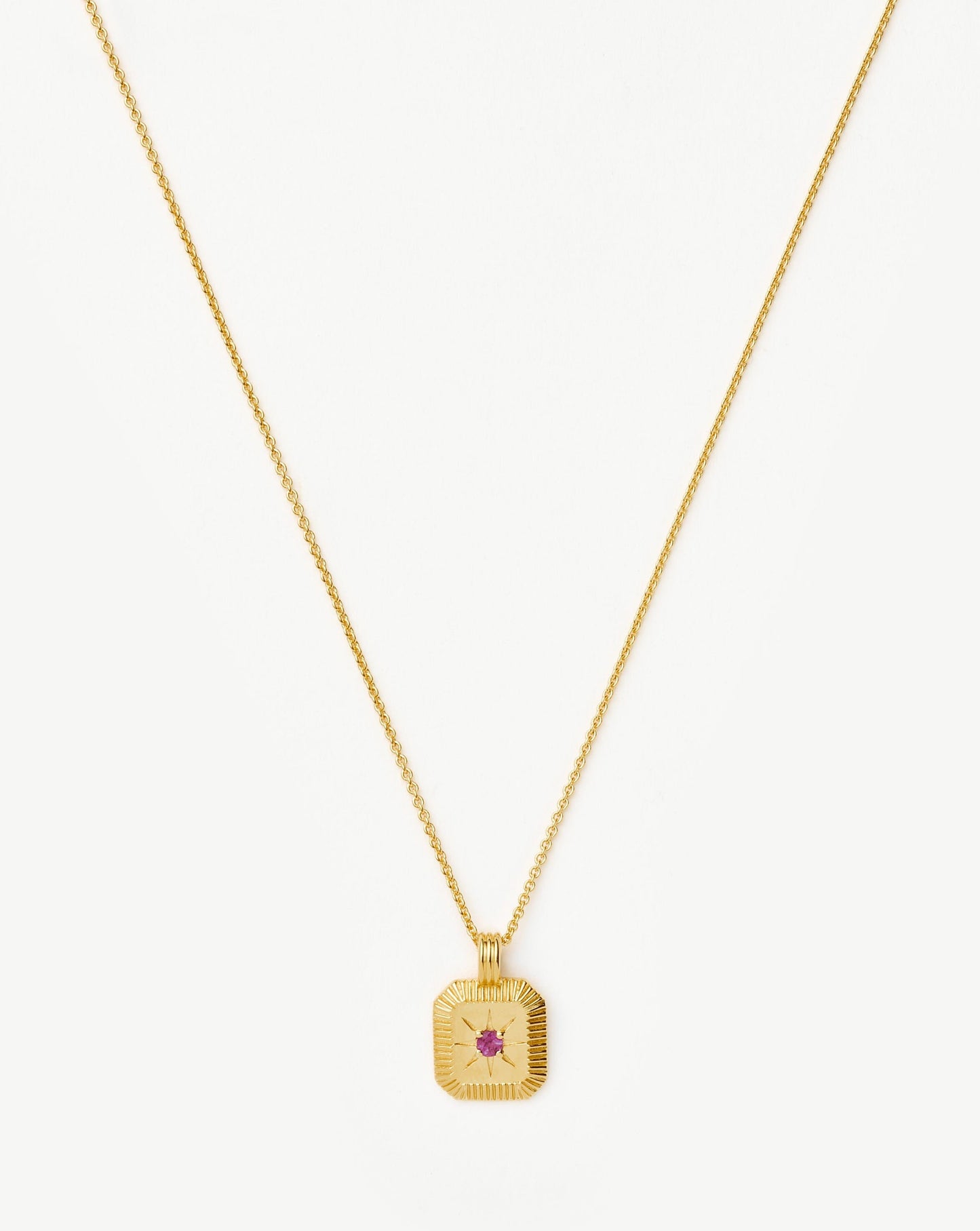Star Ridge Birthstone Pendant Necklace | 18ct Gold Vermeil/Pink Tourmaline Necklaces Missoma 