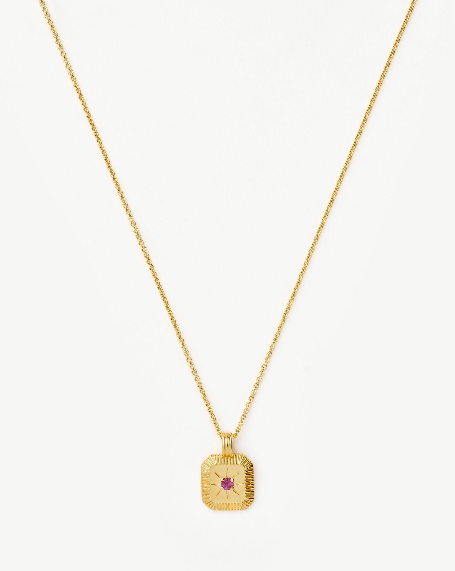 Star Ridge Birthstone Pendant Necklace | 18ct Gold Vermeil/Pink Tourmaline Necklaces Missoma 