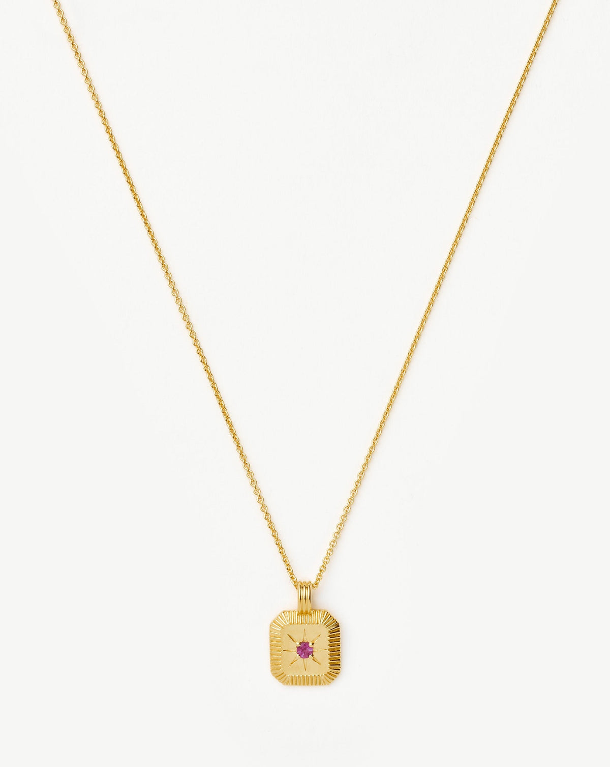 October Birthstone Pendant Necklace 18ct Vermeil Pink Tourmaline