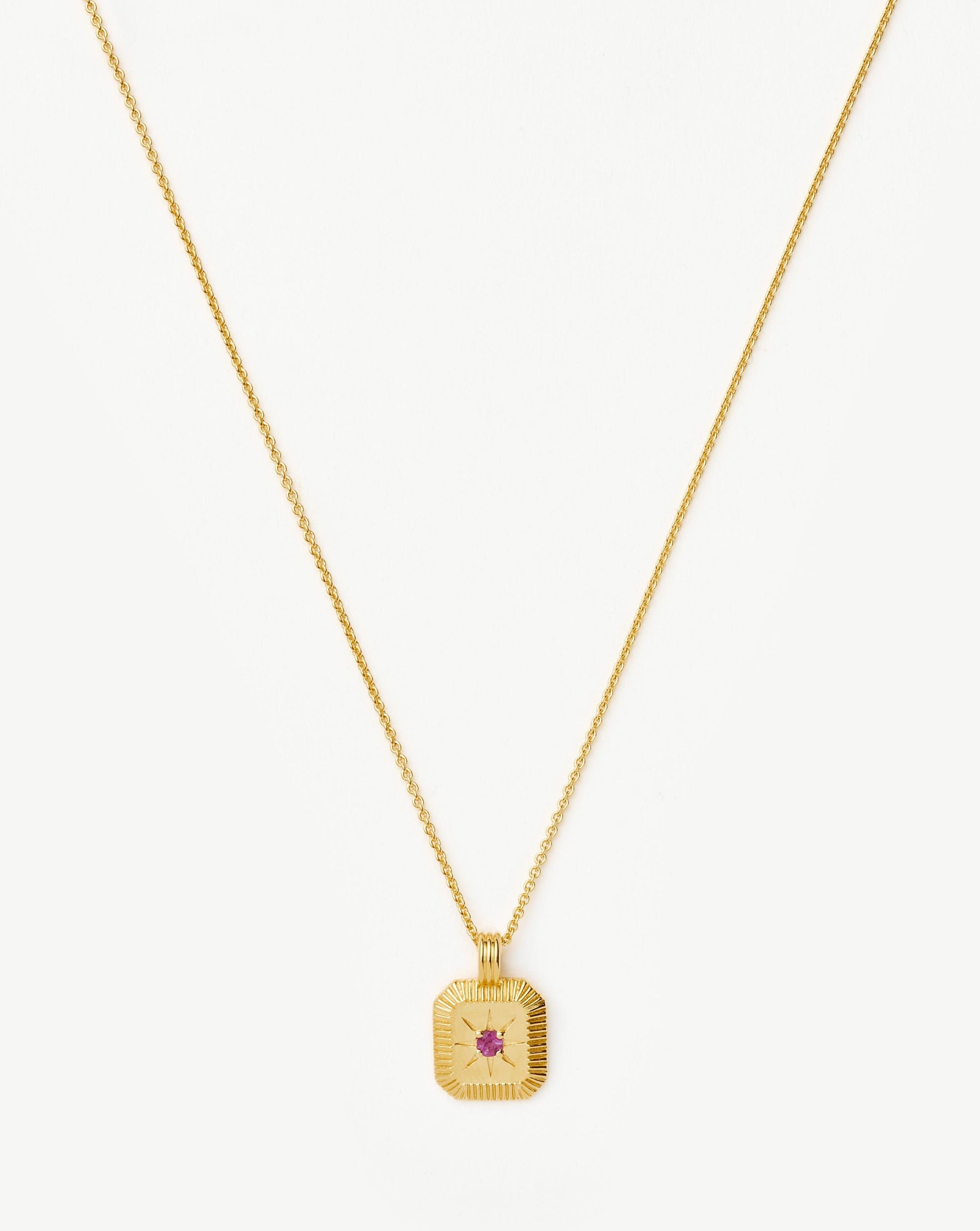 Star Ridge Birthstone Pendant Necklace | 18ct Gold Vermeil/Pink Tourmaline Necklaces Missoma 