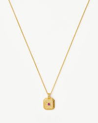Star Ridge Birthstone Pendant Necklace | 18ct Gold Vermeil/Pink Tourmaline Necklaces Missoma 
