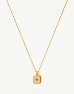 October Birthstone Pendant Necklace | 18ct Gold Vermeil/Pink Tourmaline