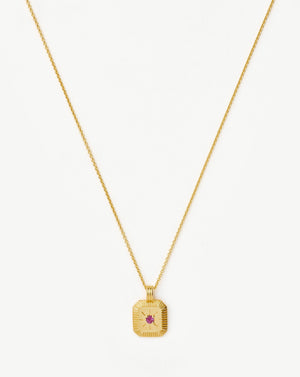 Star Ridge Birthstone Pendant Necklace | 18ct Gold Vermeil/Pink Tourmaline Necklaces Missoma 