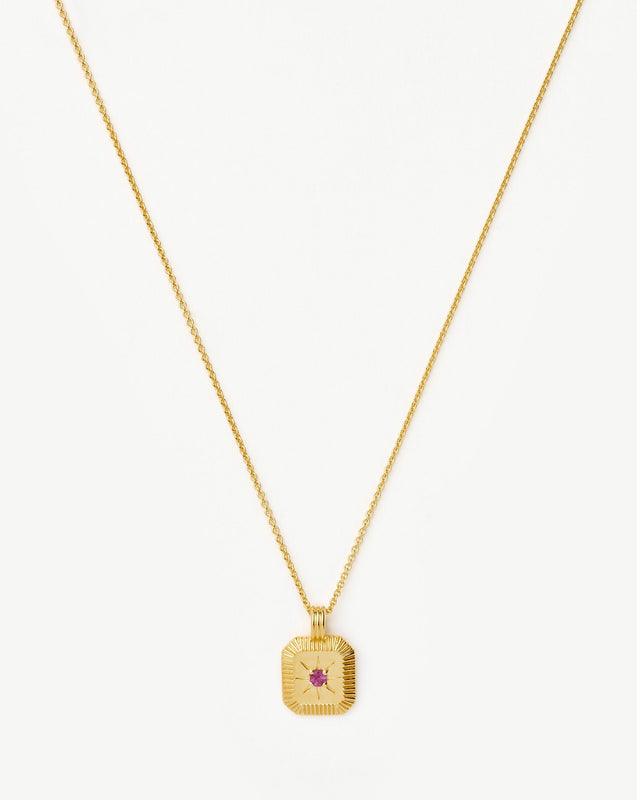 October Birthstone Pendant Necklace | 18ct Gold Vermeil/Pink Tourmaline
