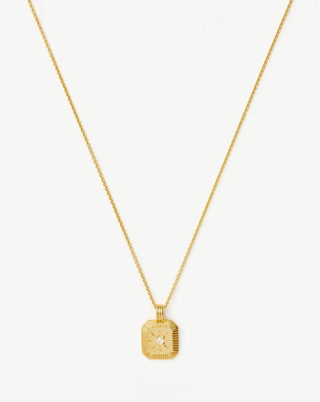 June Birthstone Pendant Necklace | 18ct Gold Vermeil/Rainbow Moonstone