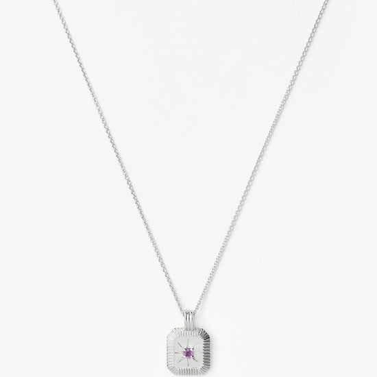 Star Ridge Birthstone Pendant Necklace - Amethyst/February Necklaces Missoma 