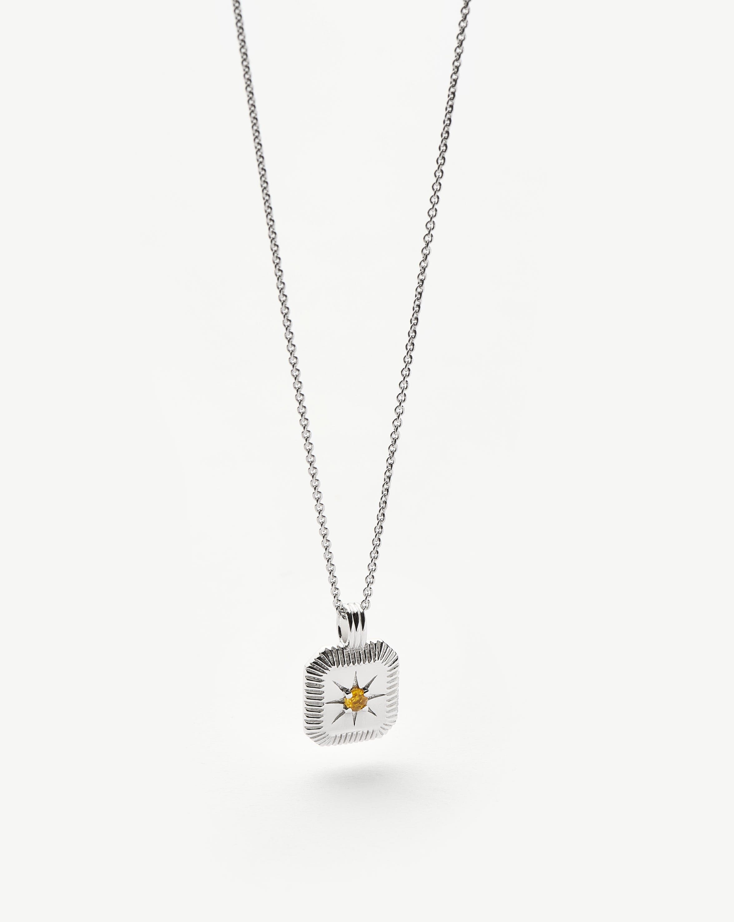 Star Ridge Birthstone Pendant Necklace - Citrine/November Necklaces Missoma 