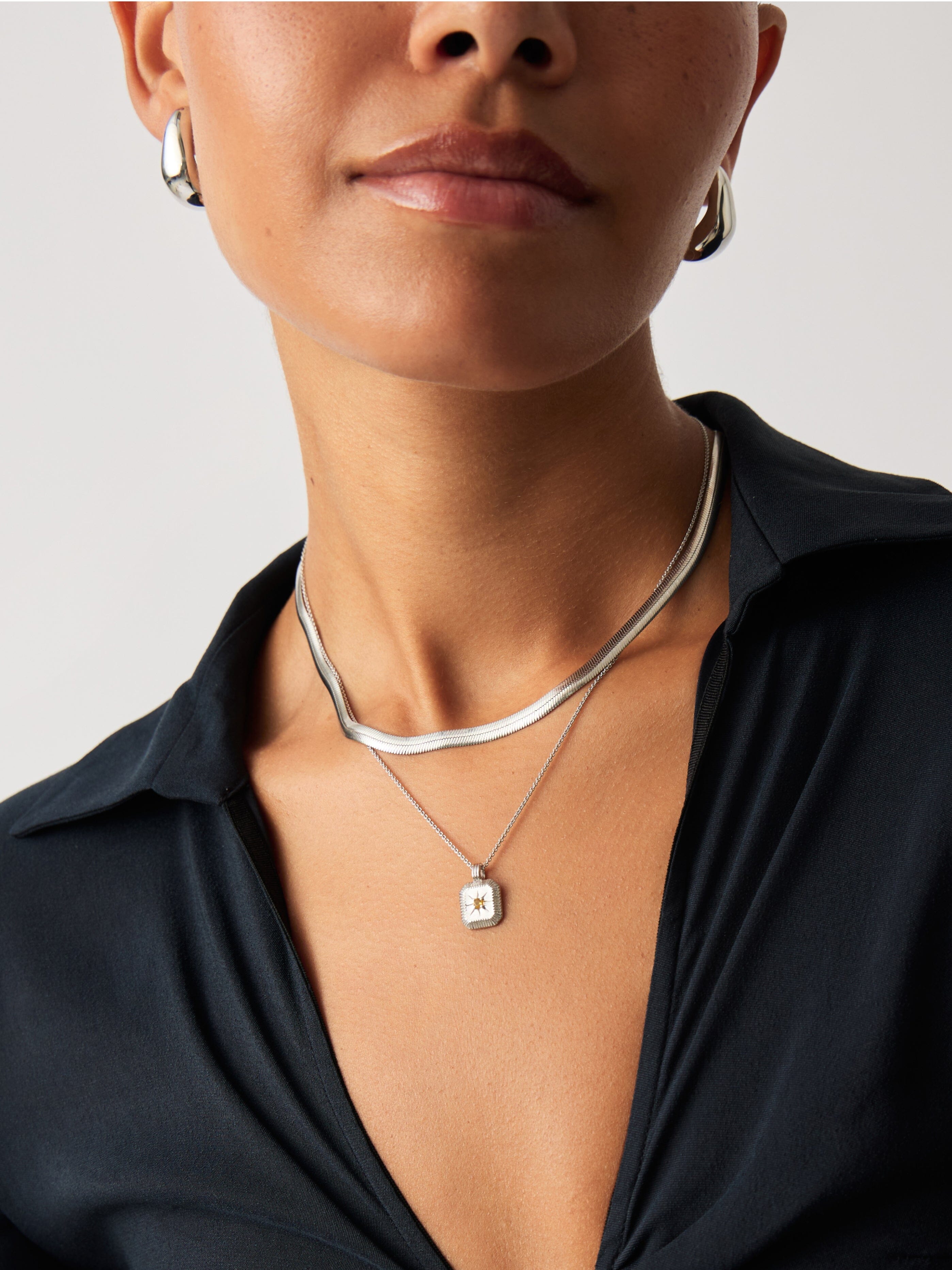 Star Ridge Birthstone Pendant Necklace - Citrine/November Necklaces Missoma 