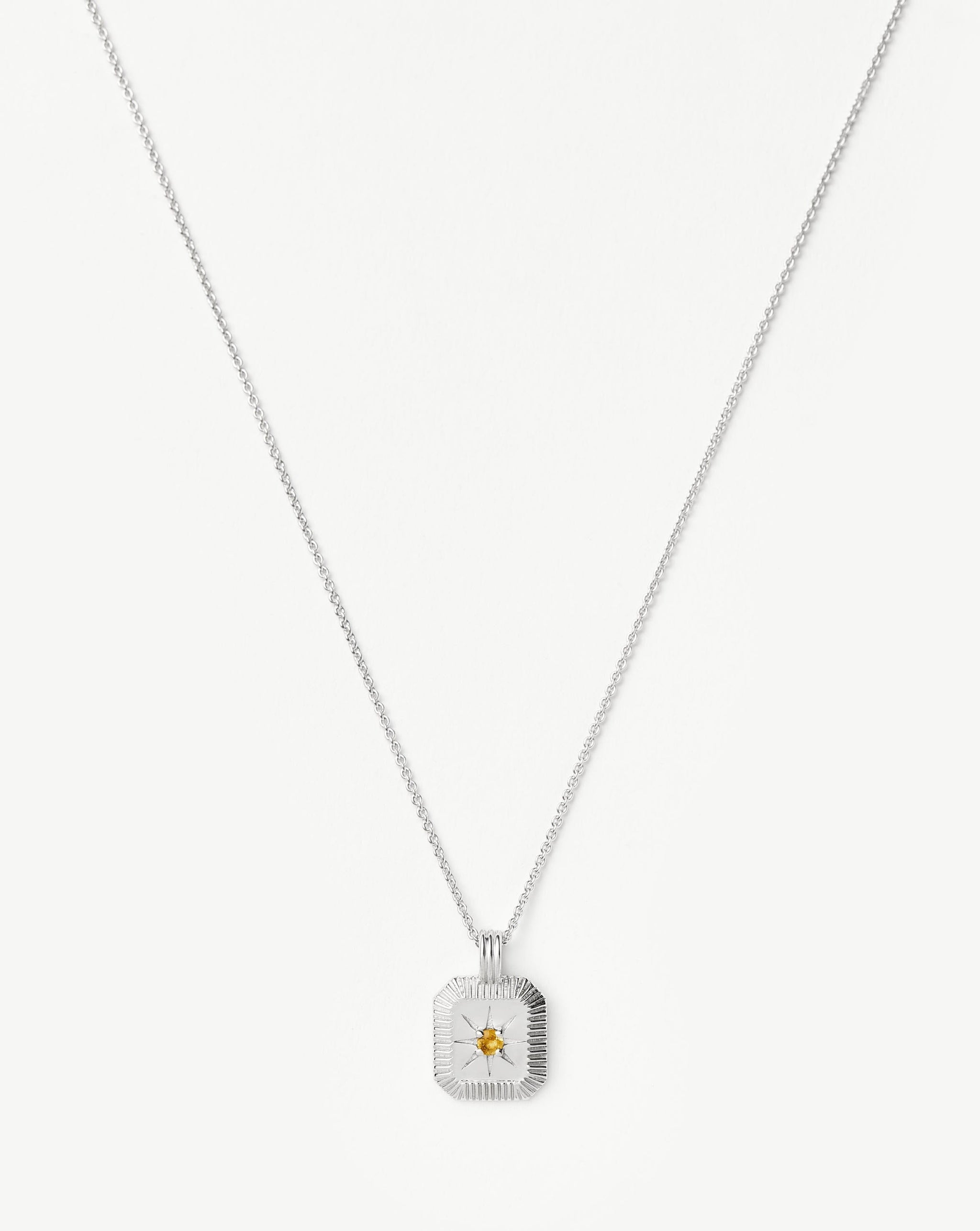 Star Ridge Birthstone Pendant Necklace - Citrine/November Necklaces Missoma 