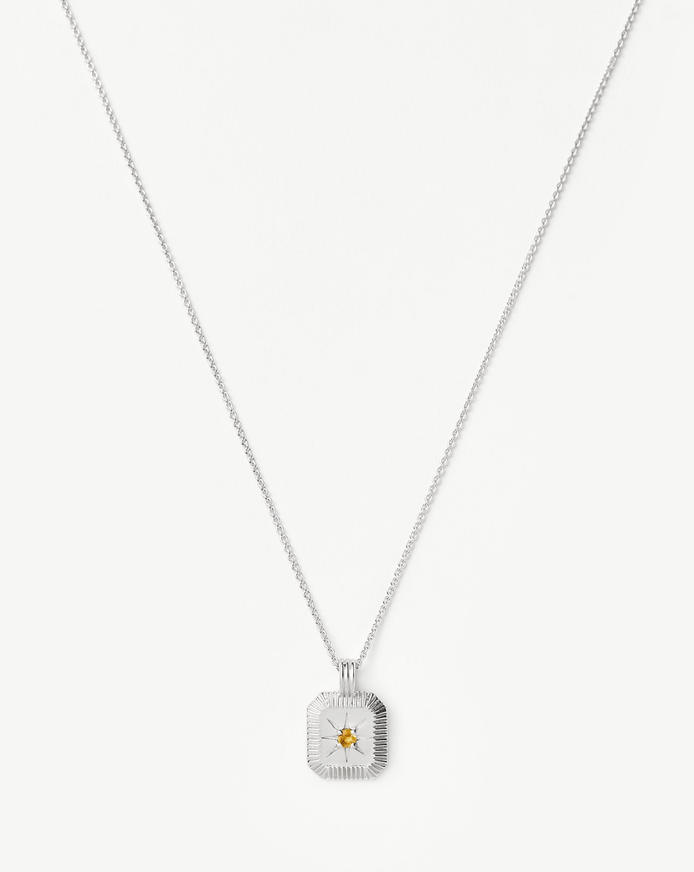 Star Ridge Birthstone Pendant Necklace - Citrine/November Necklaces Missoma 