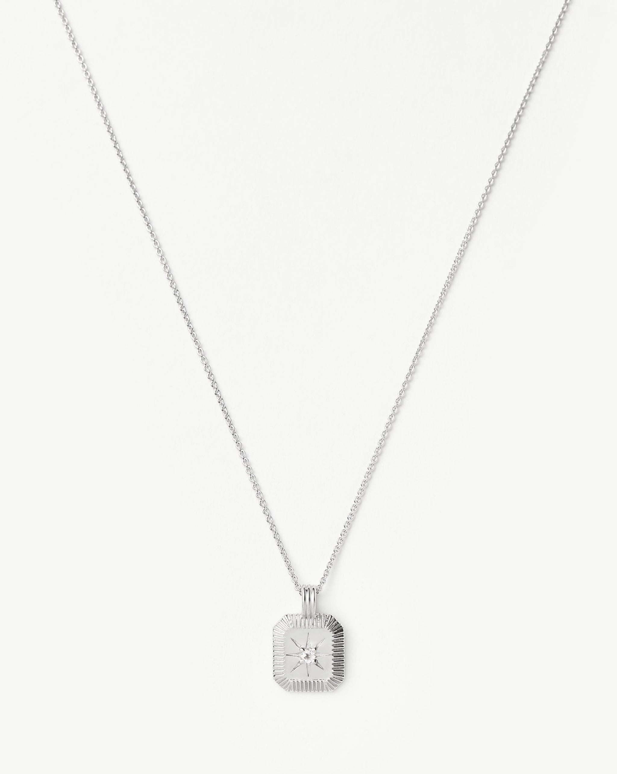 Star Ridge Birthstone Pendant Necklace - Crystal/April Necklaces Missoma 