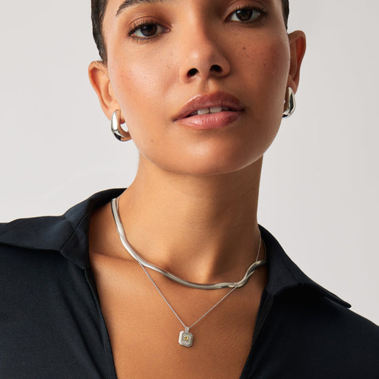 Star Ridge Birthstone Pendant Necklace - Crystal/April Necklaces Missoma 