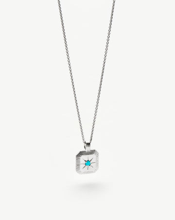 Star Ridge Birthstone Pendant Necklace - Dyed Turquoise Magnesite/December Necklaces Missoma 