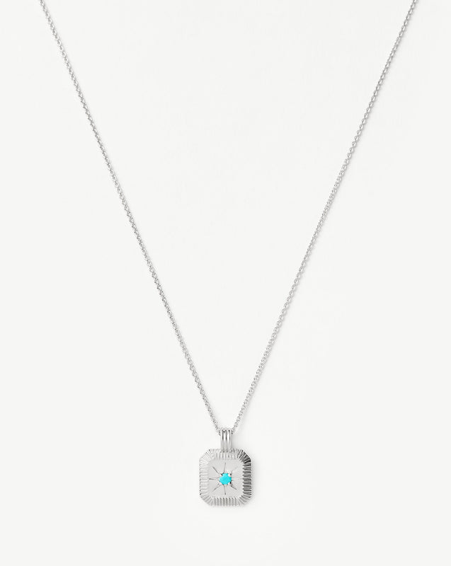 December Birthstone Pendant Necklace | Dyed Turquoise Magnesite/Sterling Silver