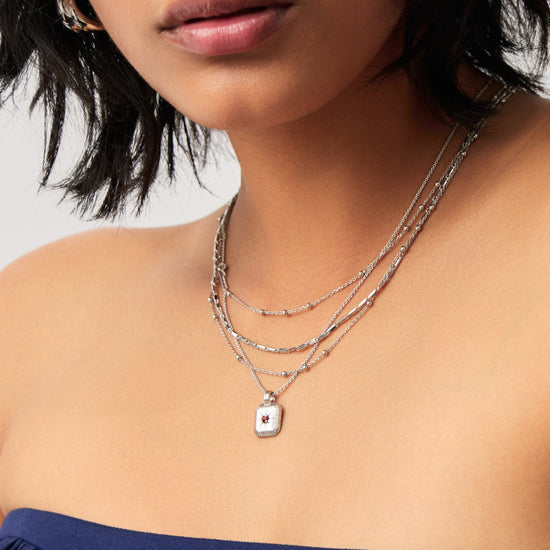 Star Ridge Birthstone Pendant Necklace - Garnet/January Necklaces Missoma 