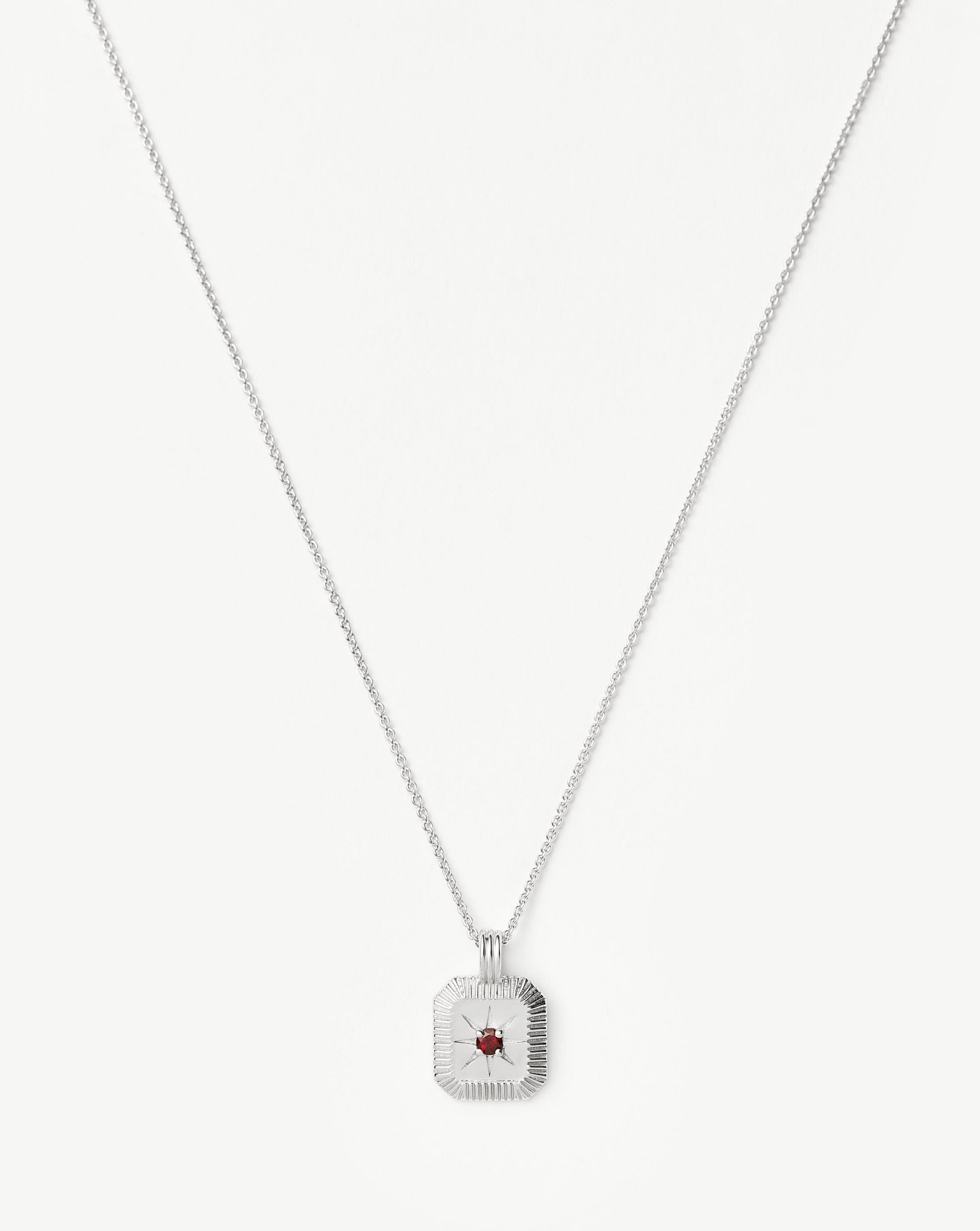 Star Ridge Birthstone Pendant Necklace - Garnet/January Necklaces Missoma 