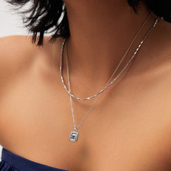 Star Ridge Birthstone Pendant Necklace - Lapis/September Necklaces Missoma 