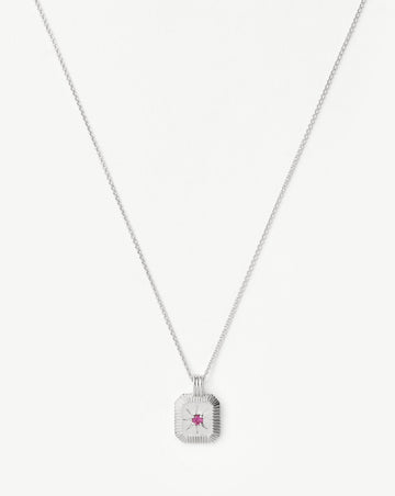Star Ridge Birthstone Pendant Necklace - Pink Tourmaline/October Necklaces Missoma 