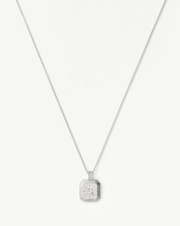 Star Ridge Birthstone Pendant Necklace - Rainbow Moonstone/June Necklaces Missoma 