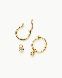Tennis Charm Mini Hoop Earrings | 18ct Gold Vermeil/Cubic Zirconia Earrings Missoma 