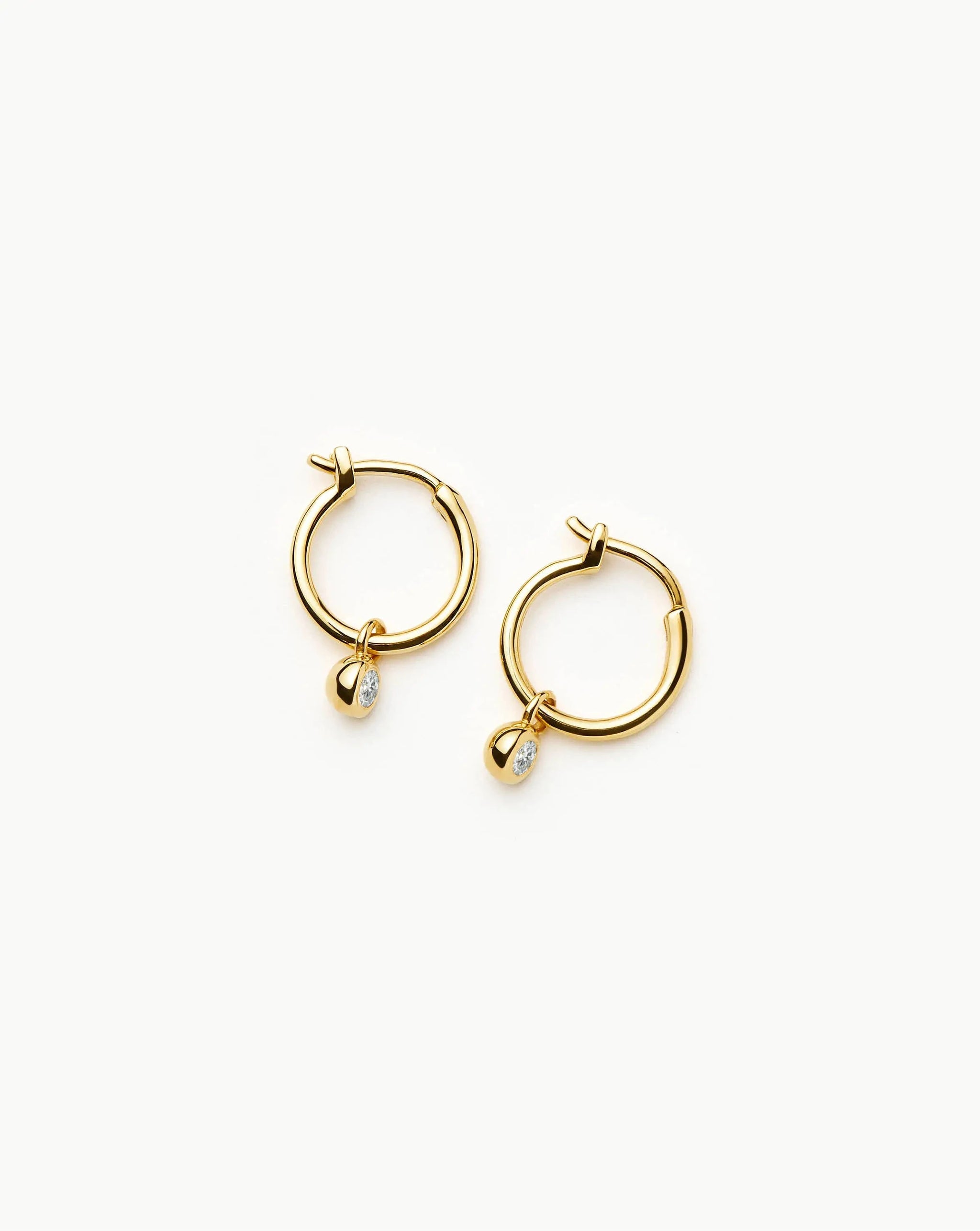 Tennis Charm Mini Hoop Earrings | 18ct Gold Vermeil/Cubic Zirconia Earrings Missoma 
