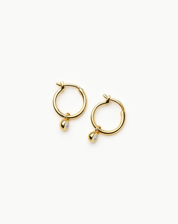 Tennis Charm Mini Hoop Earrings | 18ct Gold Vermeil/Cubic Zirconia Earrings Missoma 