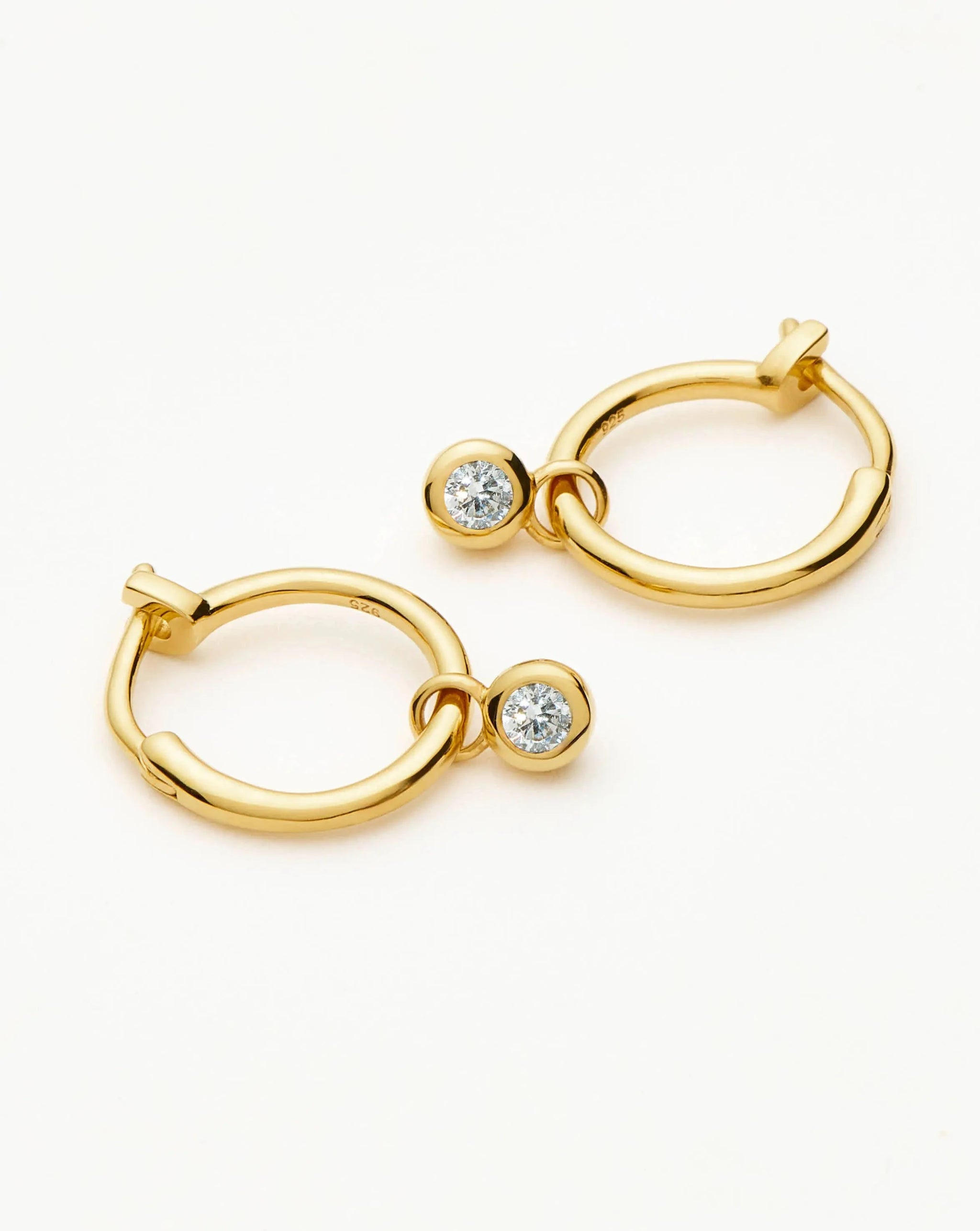 Tennis Charm Mini Hoop Earrings | 18ct Gold Vermeil/Cubic Zirconia Earrings Missoma 