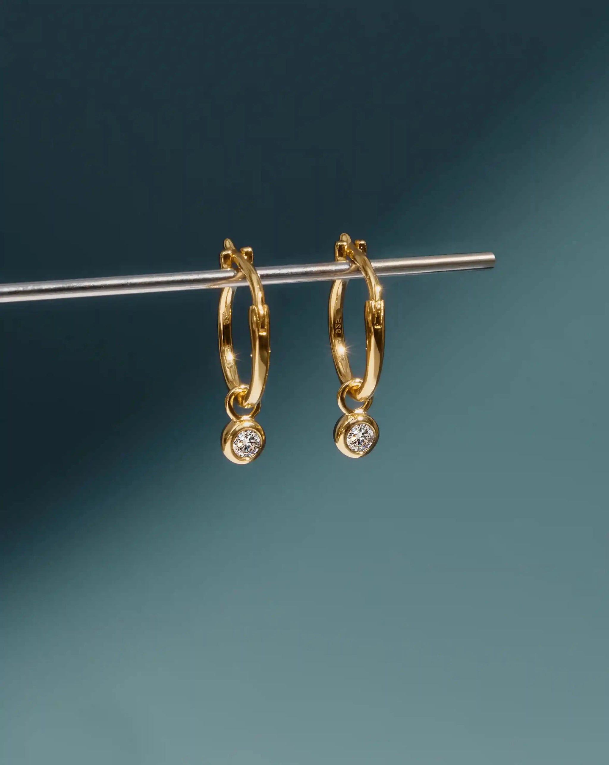 Tennis Charm Mini Hoop Earrings | 18ct Gold Vermeil/Cubic Zirconia Earrings Missoma 