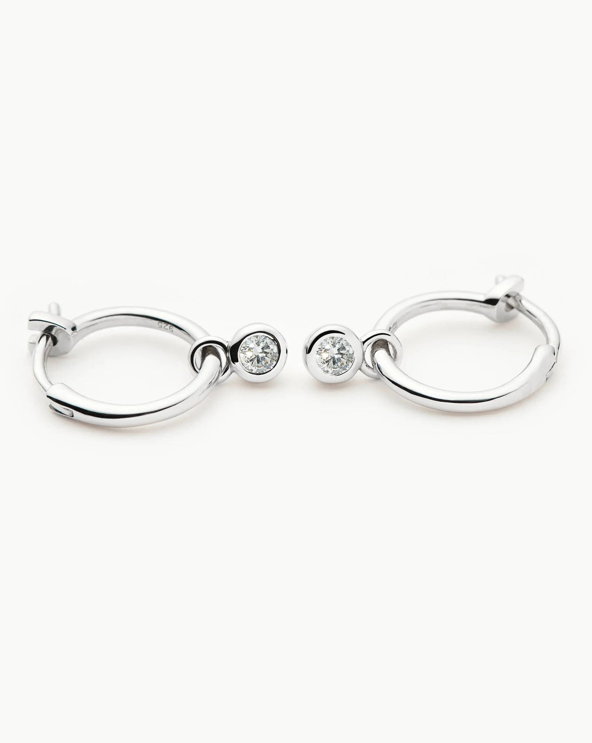 Tennis Charm Mini Hoop Earrings | Sterling Silver/Cubic Zirconia Earrings Missoma 