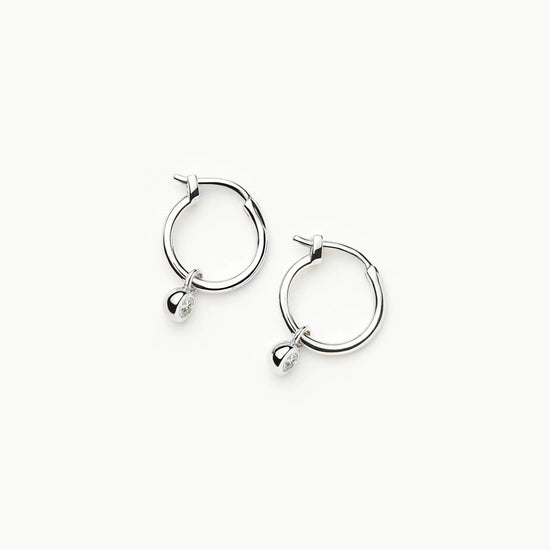 Tennis Charm Mini Hoop Earrings | Sterling Silver/Cubic Zirconia Earrings Missoma 