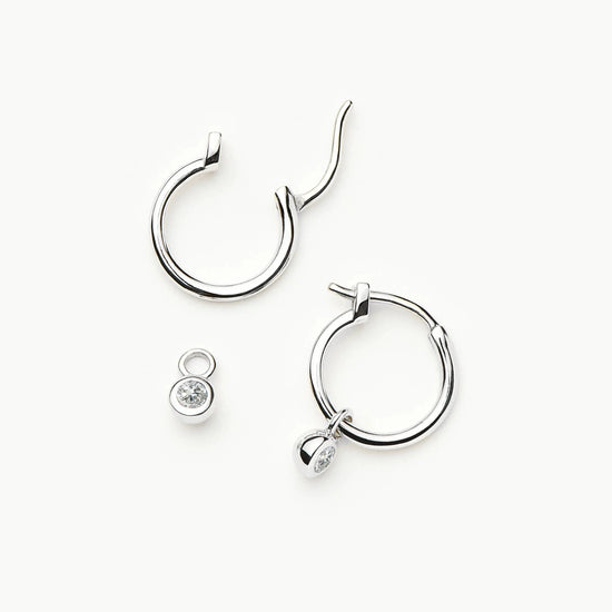 Tennis Charm Mini Hoop Earrings | Sterling Silver/Cubic Zirconia Earrings Missoma 