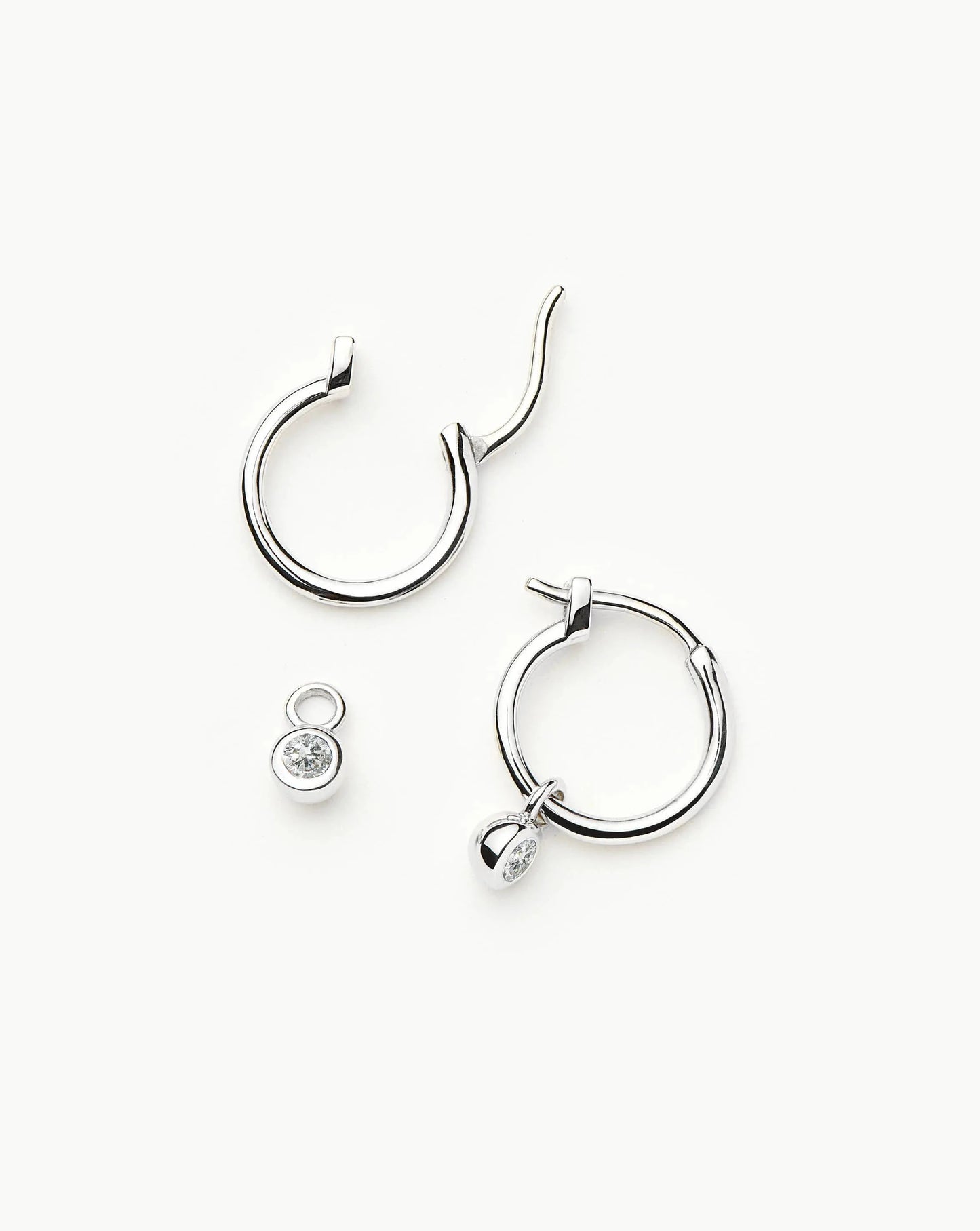 Tennis Charm Mini Hoop Earrings | Sterling Silver/Cubic Zirconia Earrings Missoma 