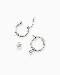 Tennis Charm Mini Hoop Earrings | Sterling Silver/Cubic Zirconia Earrings Missoma 