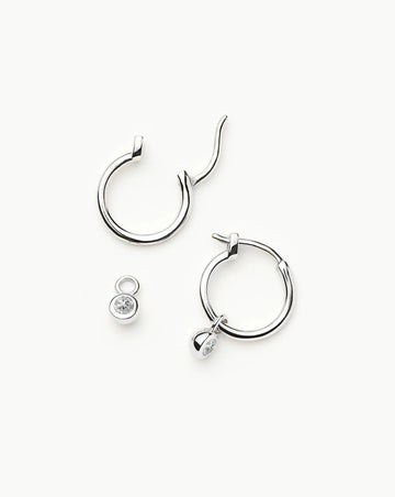 Tennis Charm Mini Hoop Earrings | Sterling Silver/Cubic Zirconia Earrings Missoma 
