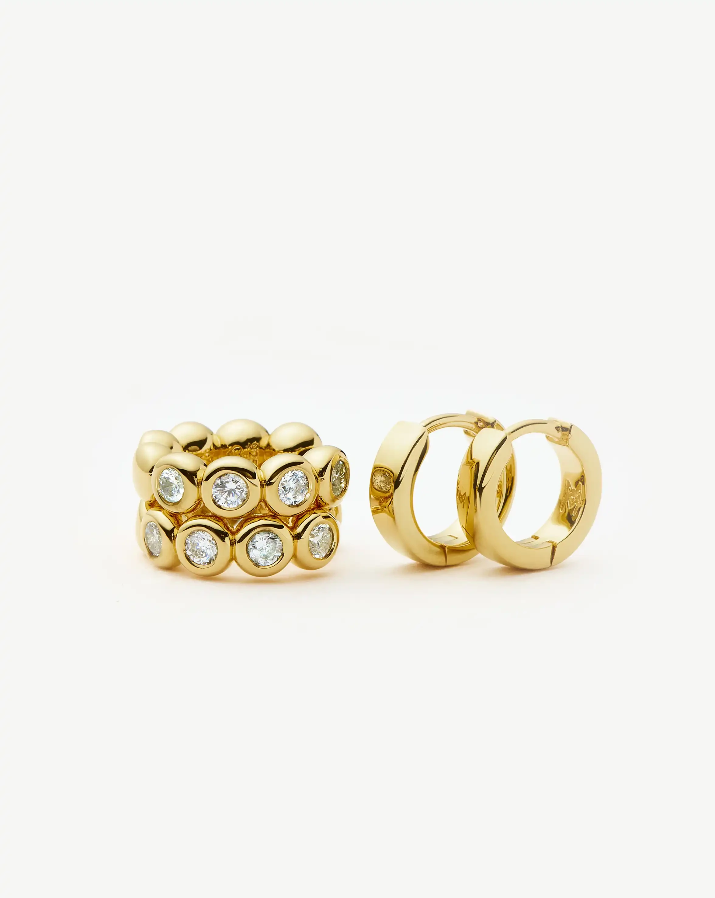 Tennis & Chubby Hoop Earring Set | 18ct Gold Vermeil Earrings Missoma 