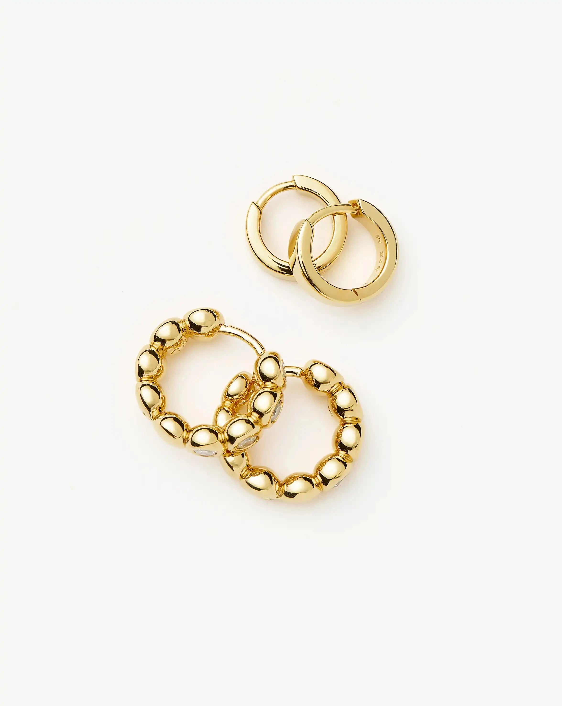 Tennis & Chubby Hoop Earring Set | 18ct Gold Vermeil Earrings Missoma 