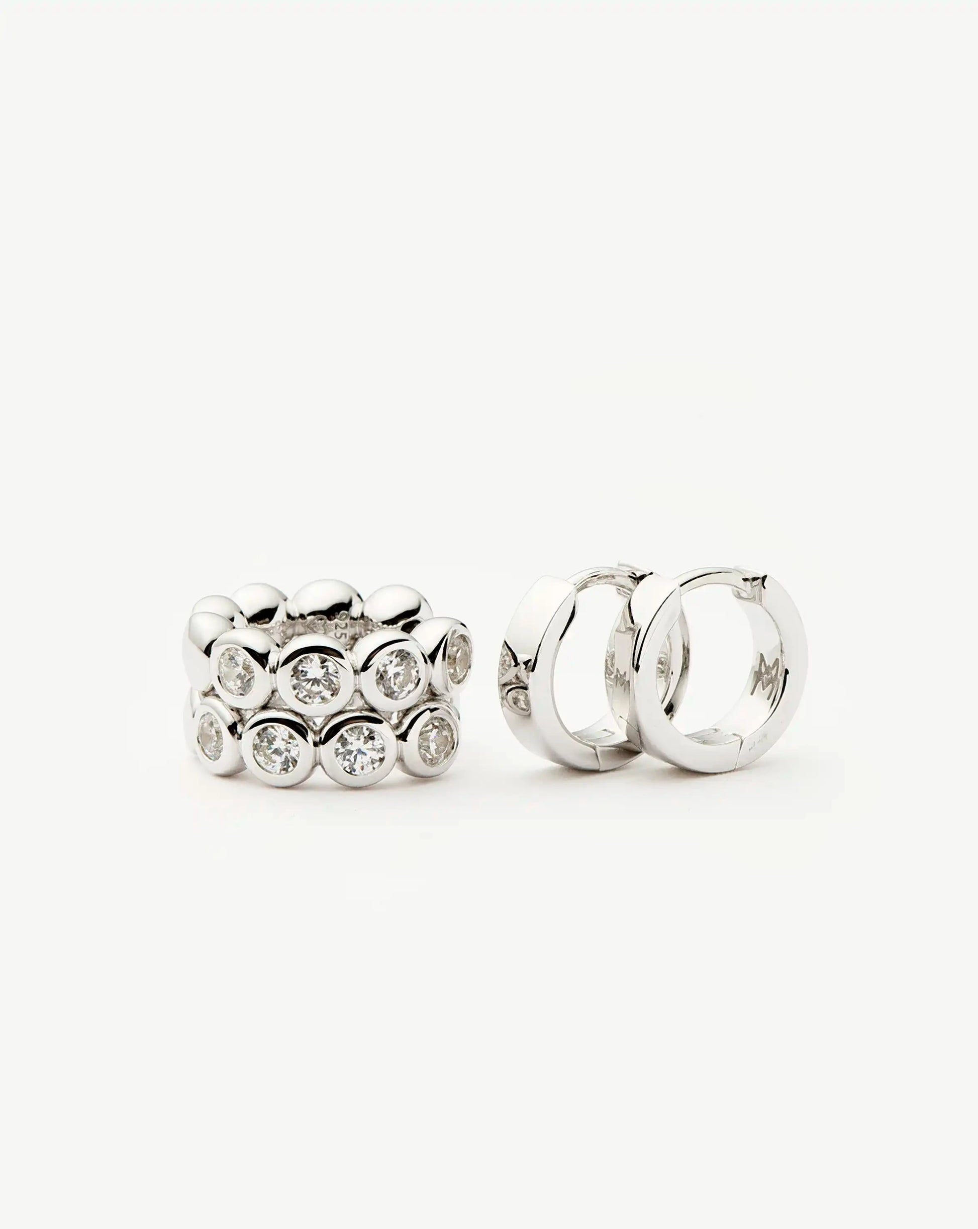 Tennis & Chubby Hoop Earring Set | Sterling Silver Earrings Missoma 